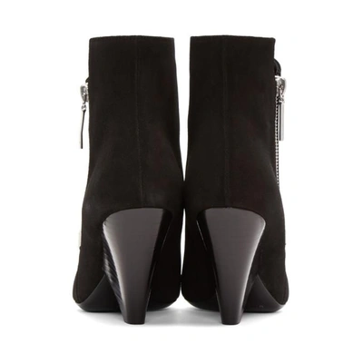 Shop Saint Laurent Black Suede Niki Asymmetric Boots