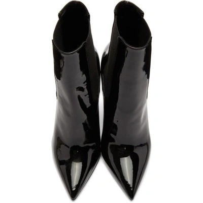 Shop Saint Laurent Black Patent Opyum Chelsea Boots