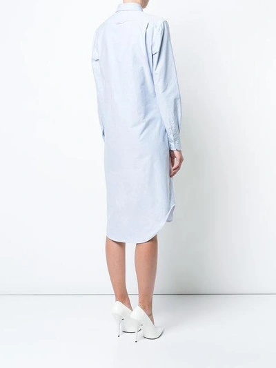 Shop Thom Browne Midi Shirt Dress - Blue
