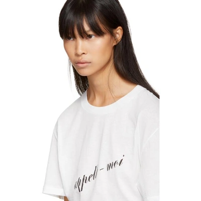 Shop Saint Laurent White 'appelle-moi' T-shirt