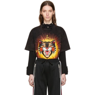 Shop Gucci Black 'modern Future' Tiger T-shirt
