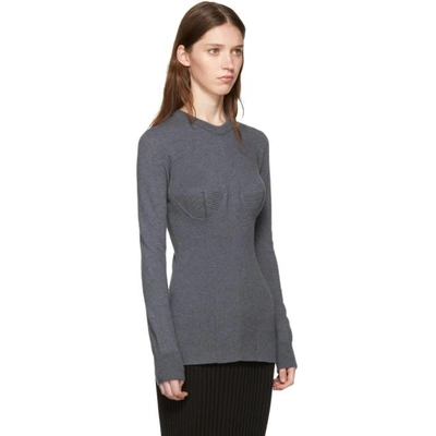 Shop Stella Mccartney Grey Wool Crewneck Sweater
