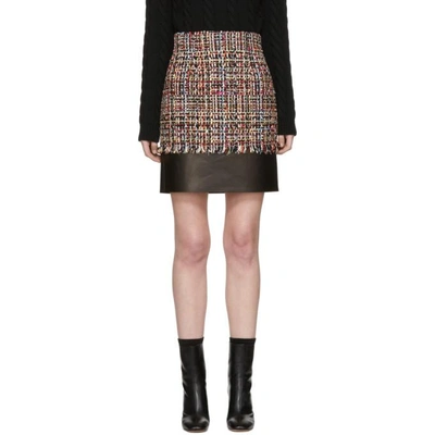 Shop Alexander Mcqueen Multicolored Tweed Mini Skirt