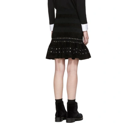 Shop Alexander Mcqueen Black Sculptural Eyelet Miniskirt In 1000 Black