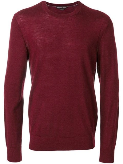 Shop Michael Kors Collection Slim Fit Knitted Jumper - Red