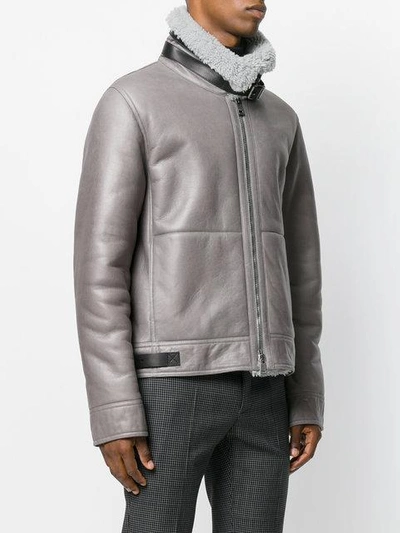 Shop Jil Sander Fur Lined Leather Coat