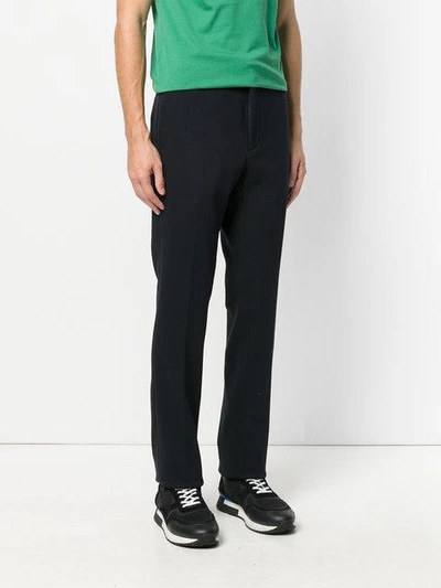 Shop Fendi Trousers With Contrast Striped Waistband