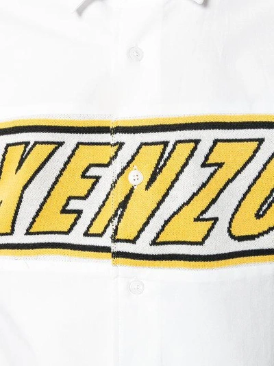 Shop Kenzo Logo Embroidered Shirt - White