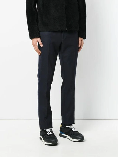 Shop Fendi Tailored Trousers In Blue