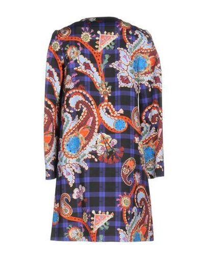 Shop Mary Katrantzou Overcoats In Dark Blue