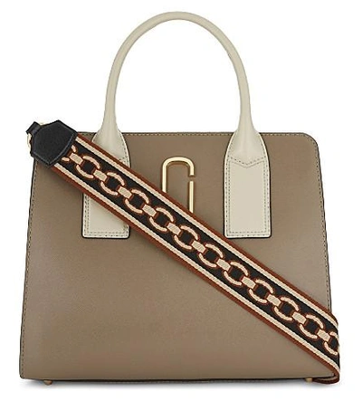 Shop Marc Jacobs Big Shot Leather Tote In French Grey Multi