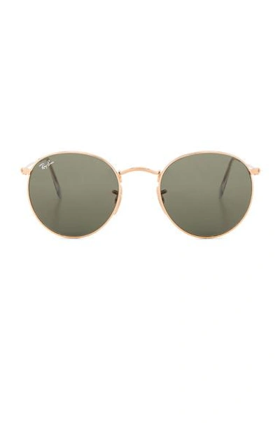 Shop Ray Ban Round Sunglasses In Green Classic