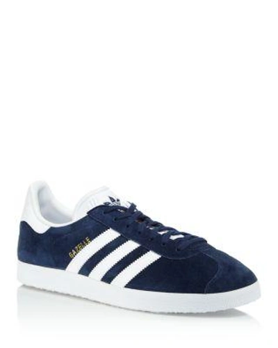 Shop Adidas Originals Men's Gazelle Lace Up Sneakers In Navy/white