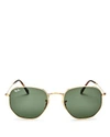 Ray Ban Ray-ban Unisex Icons Hexagonal Sunglasses, 54mm In Gold/green Solid