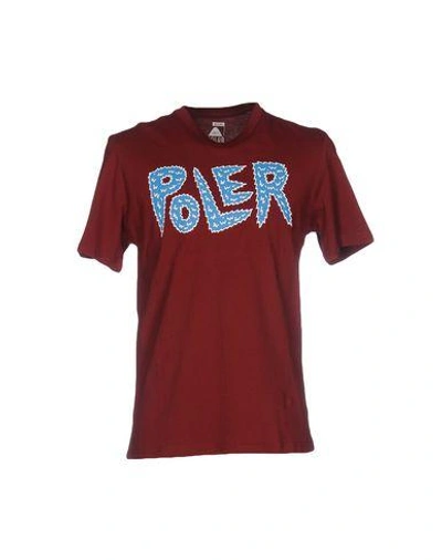 Shop Poler T-shirt In Maroon