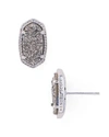 Kendra Scott Ellie Oval Stone Stud Earrings In Platinum Drusy/silver