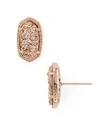 Kendra Scott Ellie Drusy Stud Earrings In Rose Gold Drusy