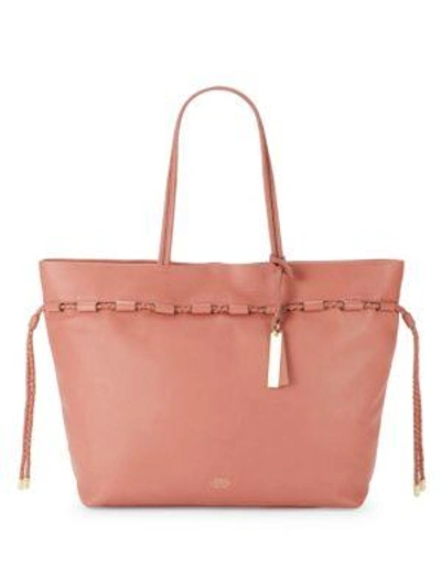 Shop Vince Camuto Solid Leather Tote In Light Pink