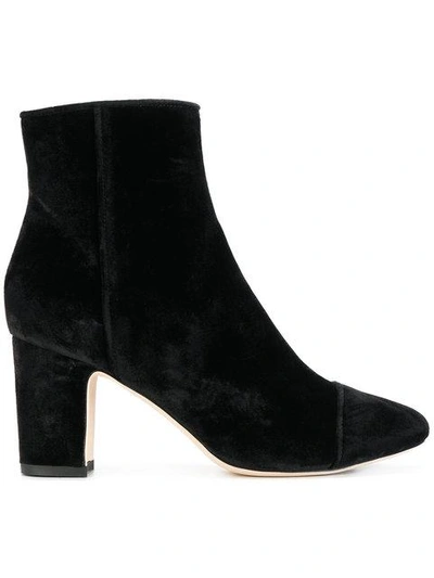 Shop Polly Plume Velvet Ally Boots In Black