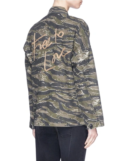 Shop Current Elliott 'the Fatigue' Slogan Embroidered Camouflage Print Jacket