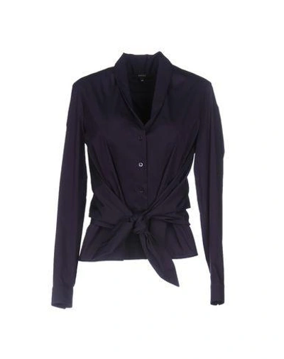 Shop Gucci Solid Color Shirts & Blouses In Purple