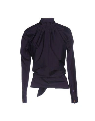 Shop Gucci Solid Color Shirts & Blouses In Purple