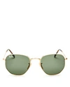 Ray Ban Ray-ban Unisex Icons Hexagonal Sunglasses, 54mm In Gold