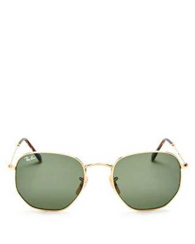 Shop Ray Ban Ray-ban Unisex Icons Hexagonal Sunglasses, 54mm In Gold