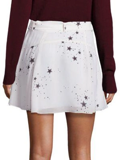 Shop A.l.c Star Print Silk Skirt In Eggshell