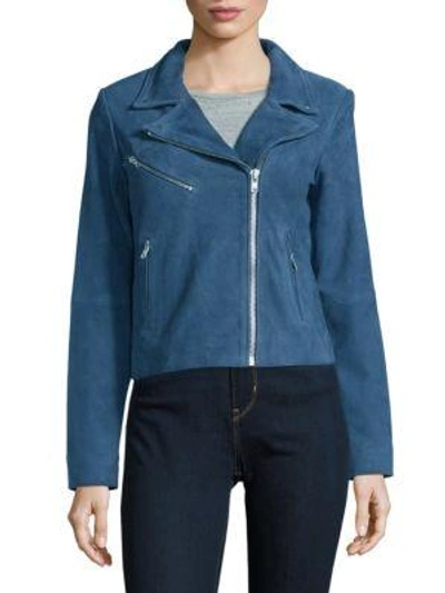 Shop Veda Wright Suede Jacket In Sapphire
