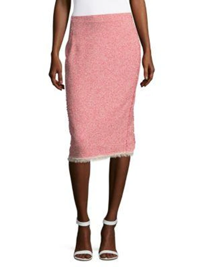 Shop Rebecca Taylor Summer Tweed Pencil Skirt In Coral