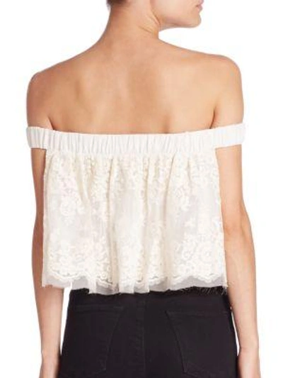 Shop Bec & Bridge Lady Lace Off-the-shoulder Top In Ivory