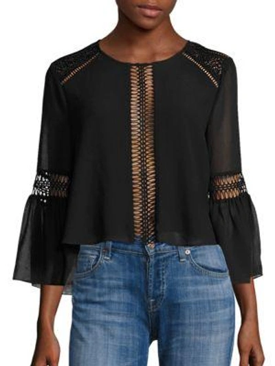 Shop Tularosa Jaylen Lace Detail Blouse In Black