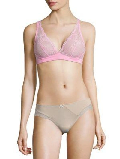 Shop Cosabella Scalloped Lace Bra In Cherry Blossom