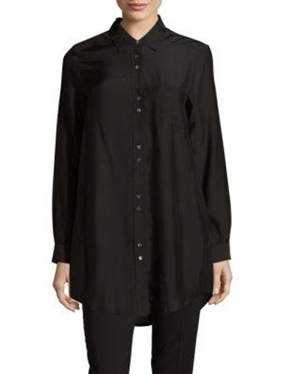 Shop Leo & Sage Button-down Point Collar Tunic In Sahara