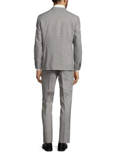 Shop Vince Camuto Extreme Slim-fit Plaid Wool Suit In Light Grey