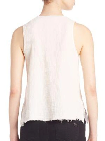 Shop Roi Lace-up Cotton Top In White