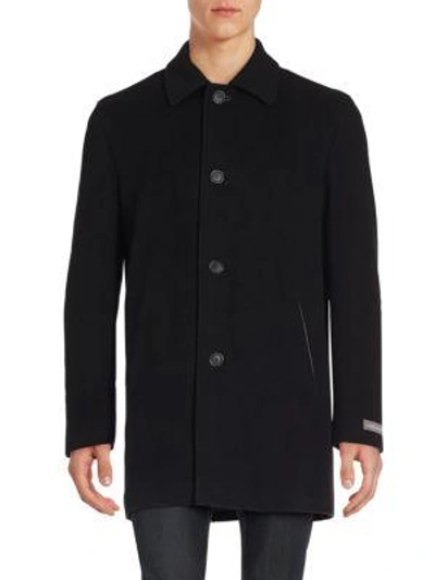 Shop Cole Haan Men's Wool-blend Italian Topcoat In Black