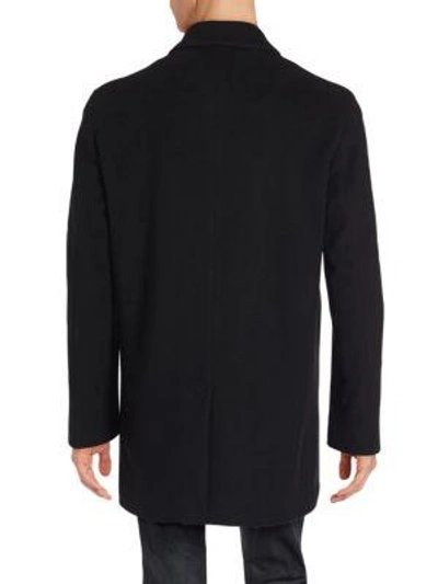 Shop Cole Haan Men's Wool-blend Italian Topcoat In Black