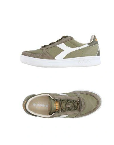 Shop Diadora Heritage Man Sneakers Military Green Size 8.5 Soft Leather, Textile Fibers
