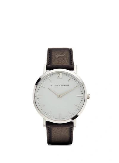 Shop Larsson & Jennings 'lugano 40mm' Leather Strap Watch