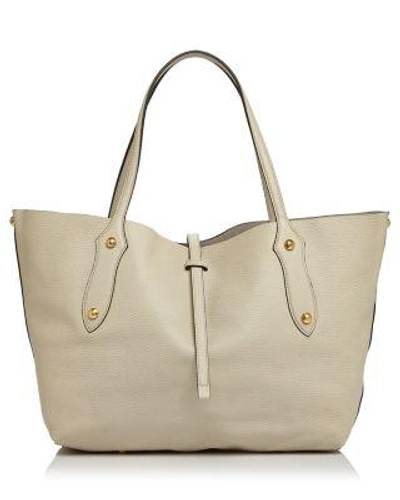 Shop Annabel Ingall Isabella Small Leather Tote In Bone/gold