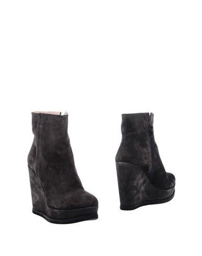 Shop Pura López Ankle Boots In Lead