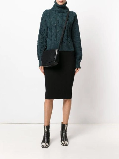 Shop Mm6 Maison Margiela Cable Knit Jumper In Green
