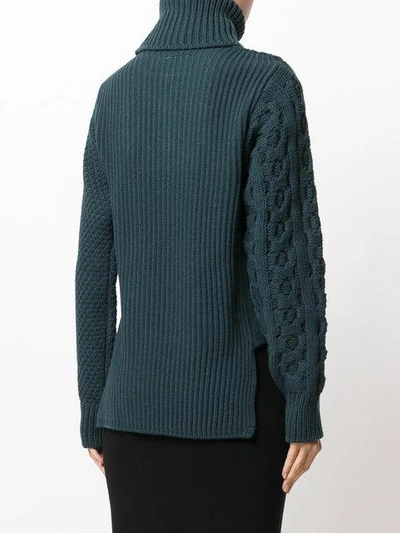 Shop Mm6 Maison Margiela Cable Knit Jumper In Green