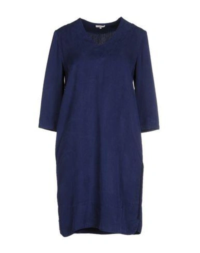 Shop Yerse Short Dress In Dark Blue