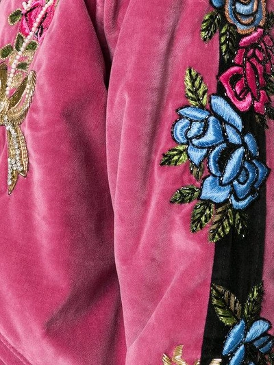 Shop As65 Velvet Embroidered Jacket - Pink