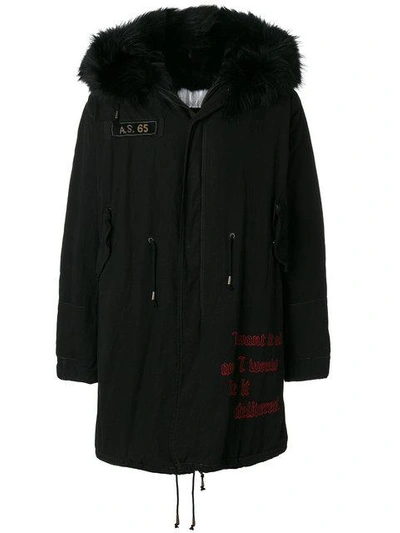 Shop As65 Embroidered Parka In Black