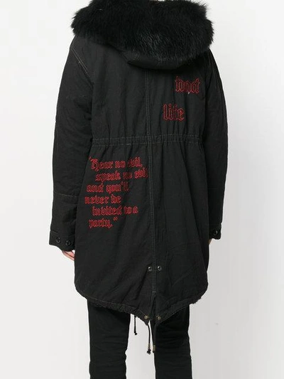 Shop As65 Embroidered Parka In Black