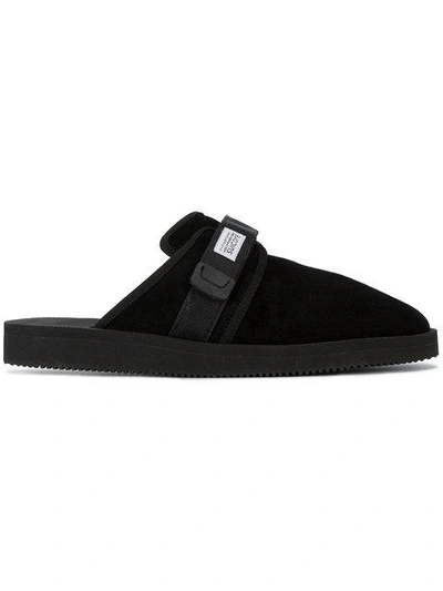 Shop Suicoke Nubuck Zavo-m Sandals In Black